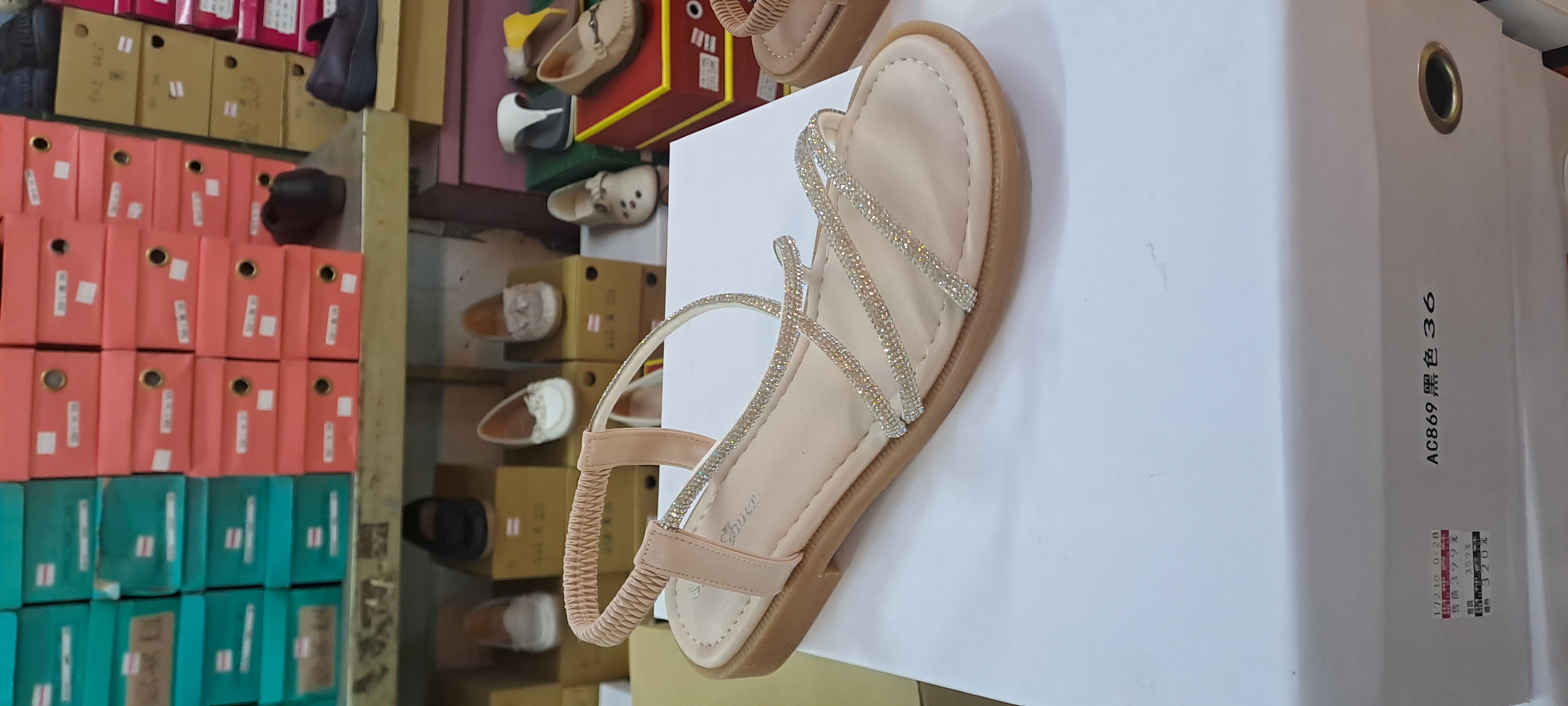 女鞋 鑲鑽 鬆緊涼鞋台灣製造橡膠底台止滑性好 09_7817 7