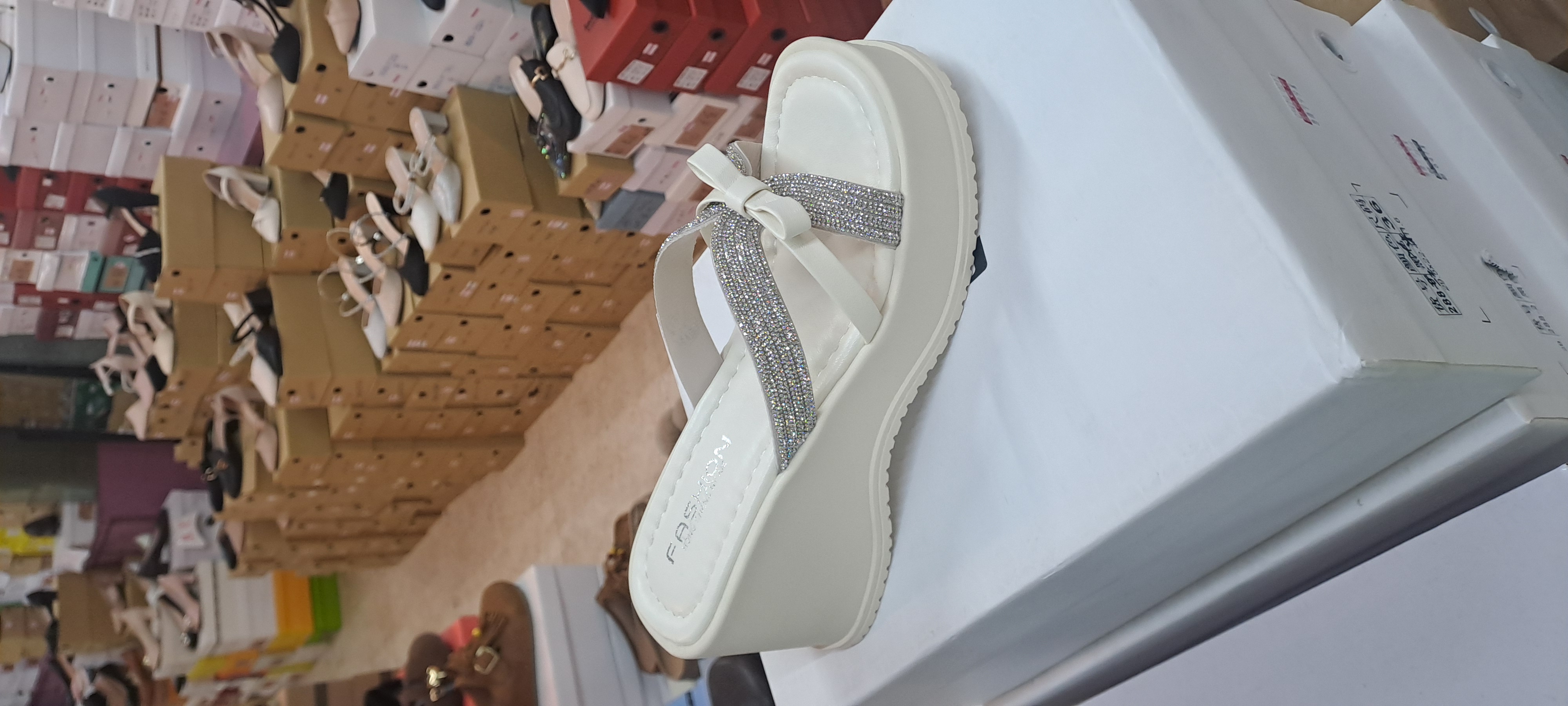 春夏女鞋新款 高約7公分亮晶晶拖鞋 05_F65