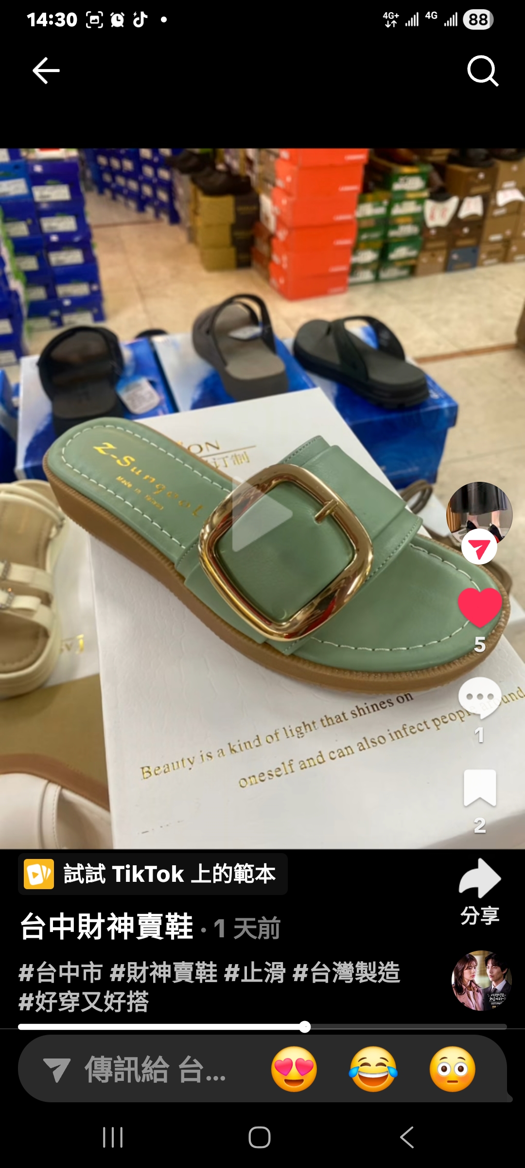 台灣製造女士時尚拖鞋 2