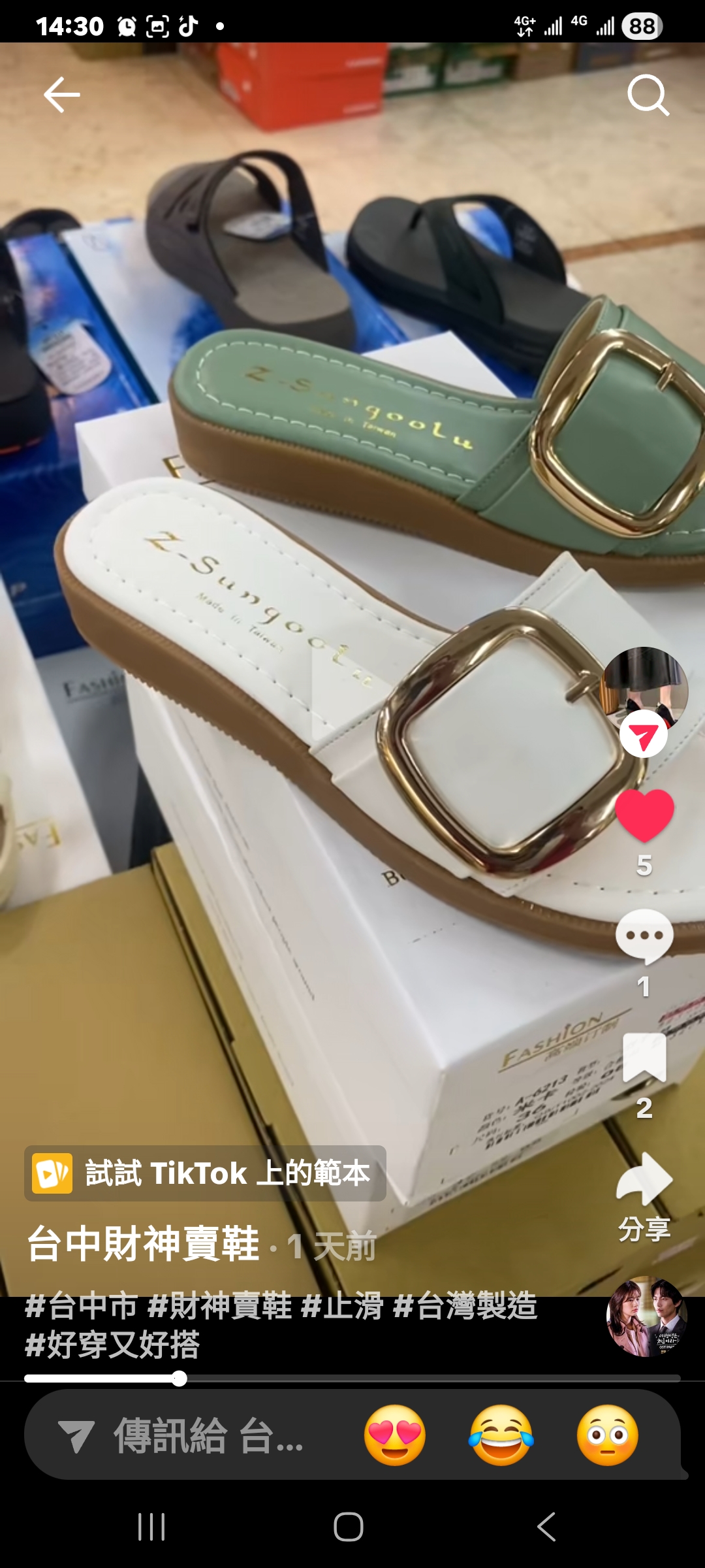 台灣製造女士時尚拖鞋 5