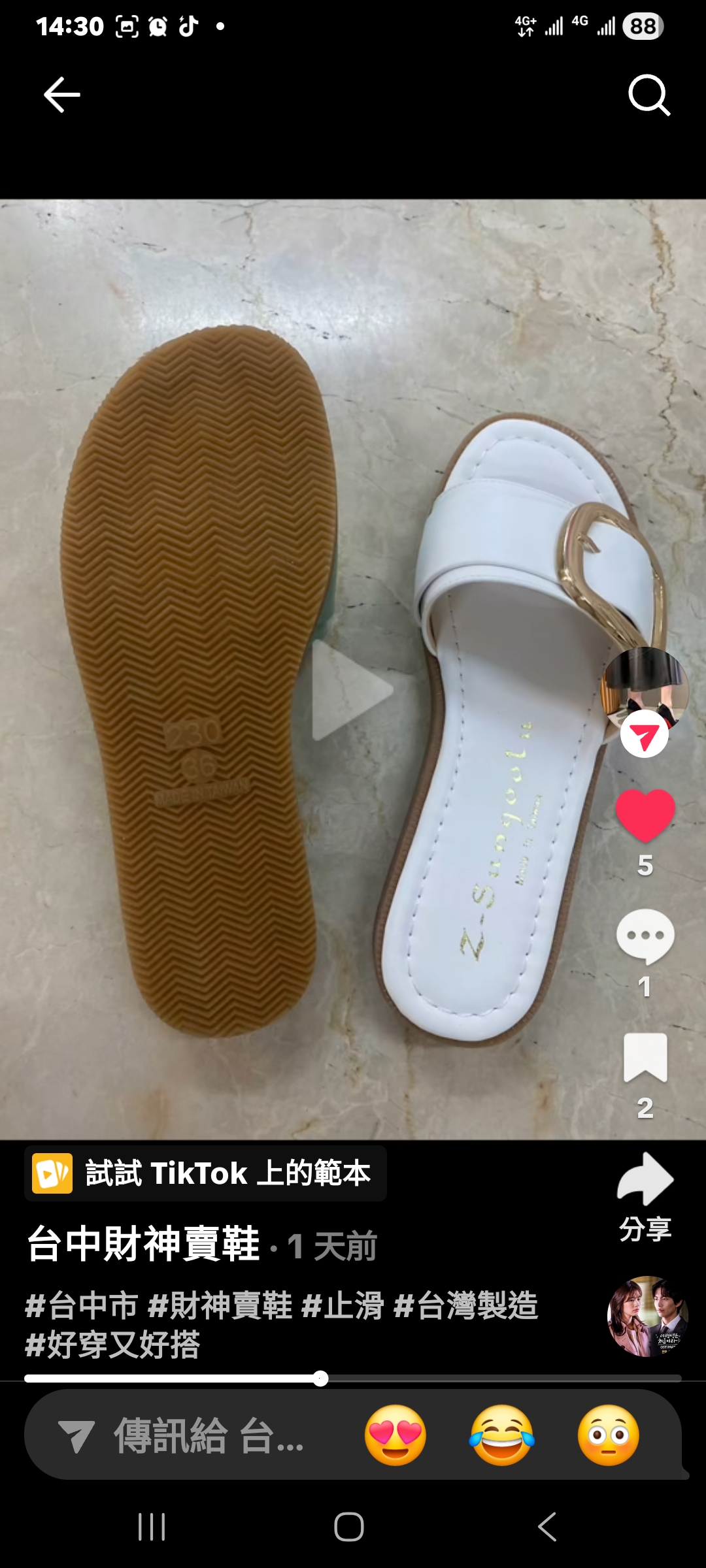 台灣製造女士時尚拖鞋 6